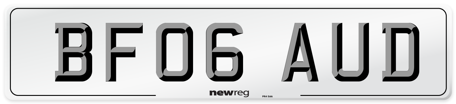 BF06 AUD Number Plate from New Reg